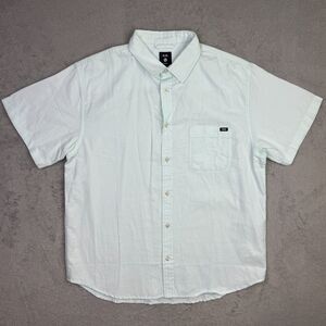 Vans Houser Shirt Men Medium Blue Short Sleeve Loose Fit Everyday Wear Button Up